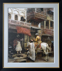 Street Scene in India I - Digital Art Print - Orientalism \n canvas wall art by Habibi Arts & Crafts