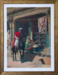 Street Vendor, Ahmedabad - Digital Print - Orientalism \n canvas wall art by Habibi Arts & Crafts