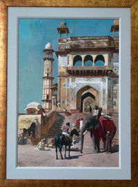 The Great Jami Masjid Mosque In Mathura (India) - Digital Print - Orientalism \n canvas wall art by Habibi Arts & Crafts