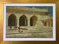 The pearl Mosque Agra - Digital Print - Orientalism \n canvas wall art by Habibi Arts & Crafts