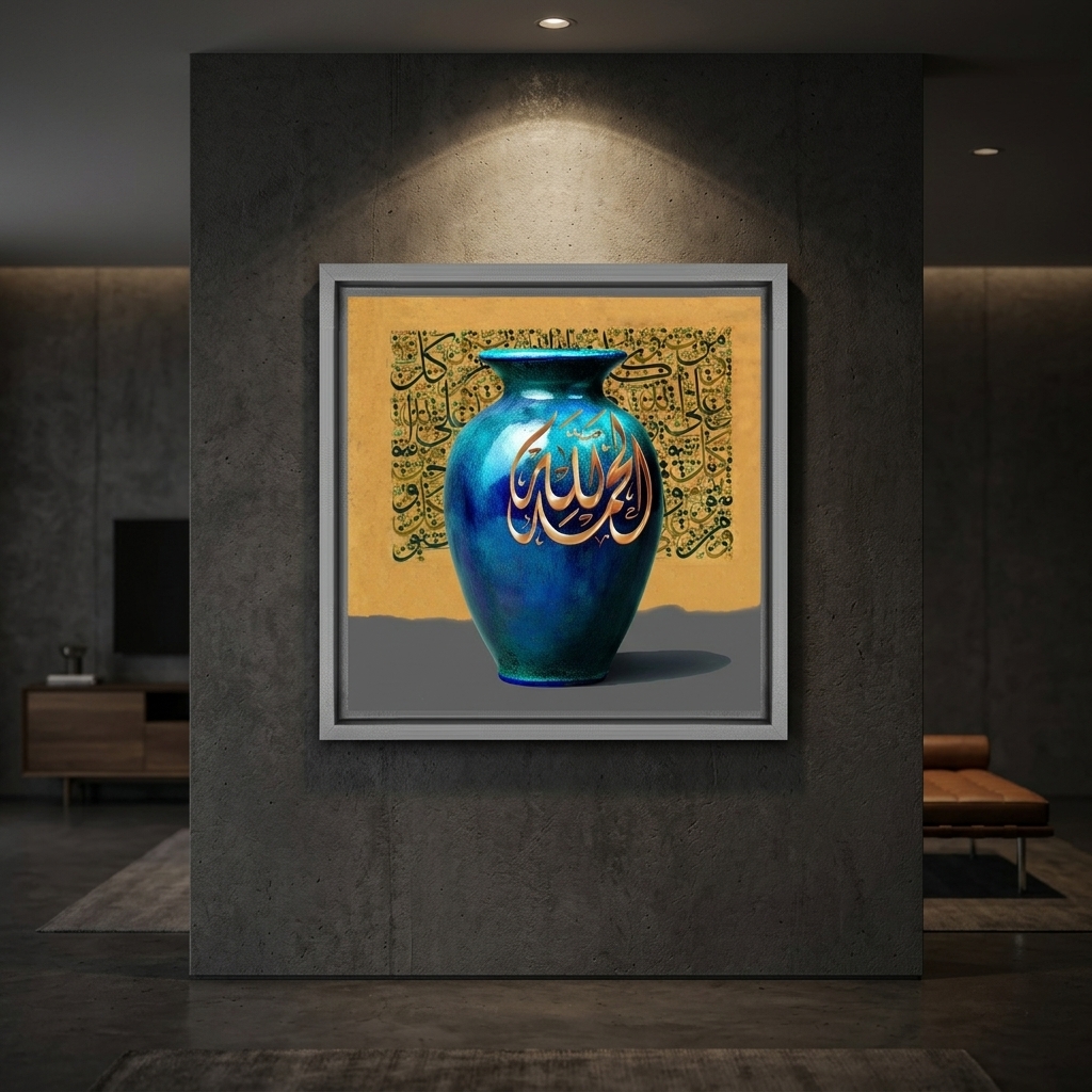 Blue Vase On Luxury Wall 202606170020